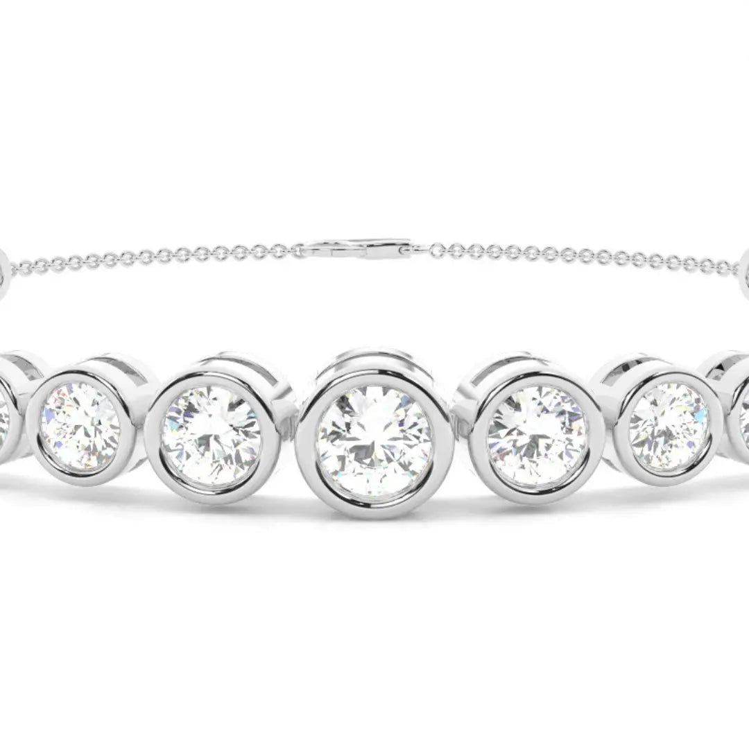 Brilliant 7.66 CT Round Cut Lab Grown Diamond Bracelet Sparkle Jewel Carts
