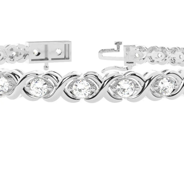 Round Cut Lab Grown Diamond 8.00 CT Bracelet Modern Sparkle Jewel Carts