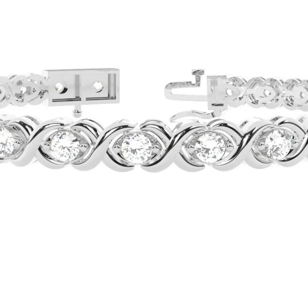 Round Cut Lab Grown Diamond 8.00 CT Bracelet Modern Sparkle Jewel Carts