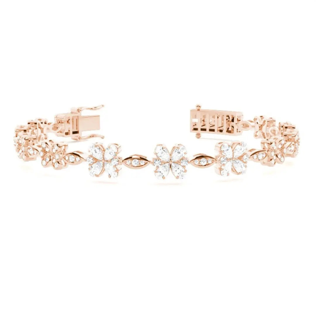 9.40 CT Pear & Round Cut Lab Grown Diamond Bracelet Jewel Carts