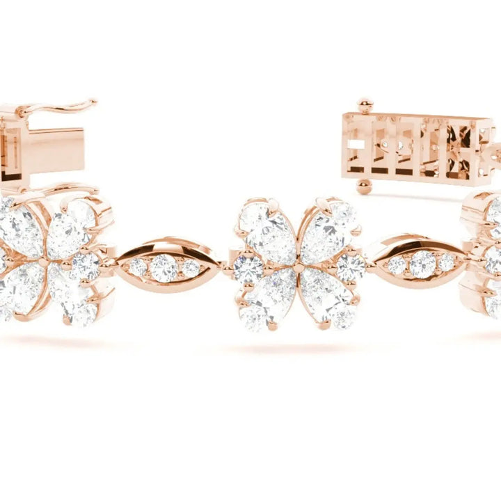 9.40 CT Pear & Round Cut Lab Grown Diamond Bracelet Jewel Carts