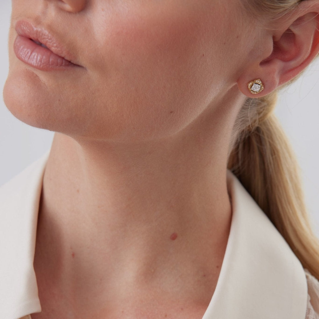 Lab Grown 2.20 CT Round Cut Diamond Fashion Earring