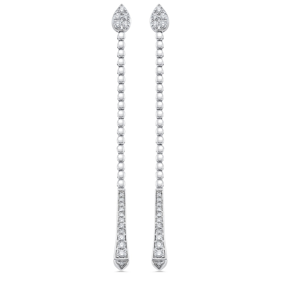 Lab Grown 2.62 CT Round Cut Diamond Drop Earring