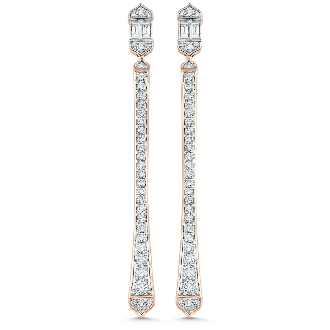 Lab Grown 3.93 CT Round Cut Diamond Fashion Earring