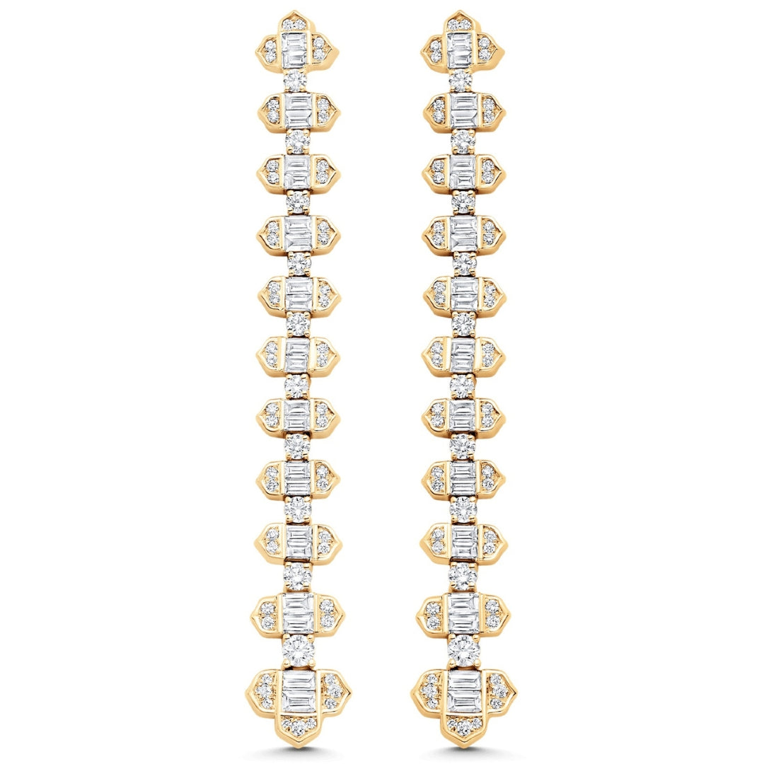 Lab Grown 4.58 CT Round & Baguette Cut Diamond Fashion Earring