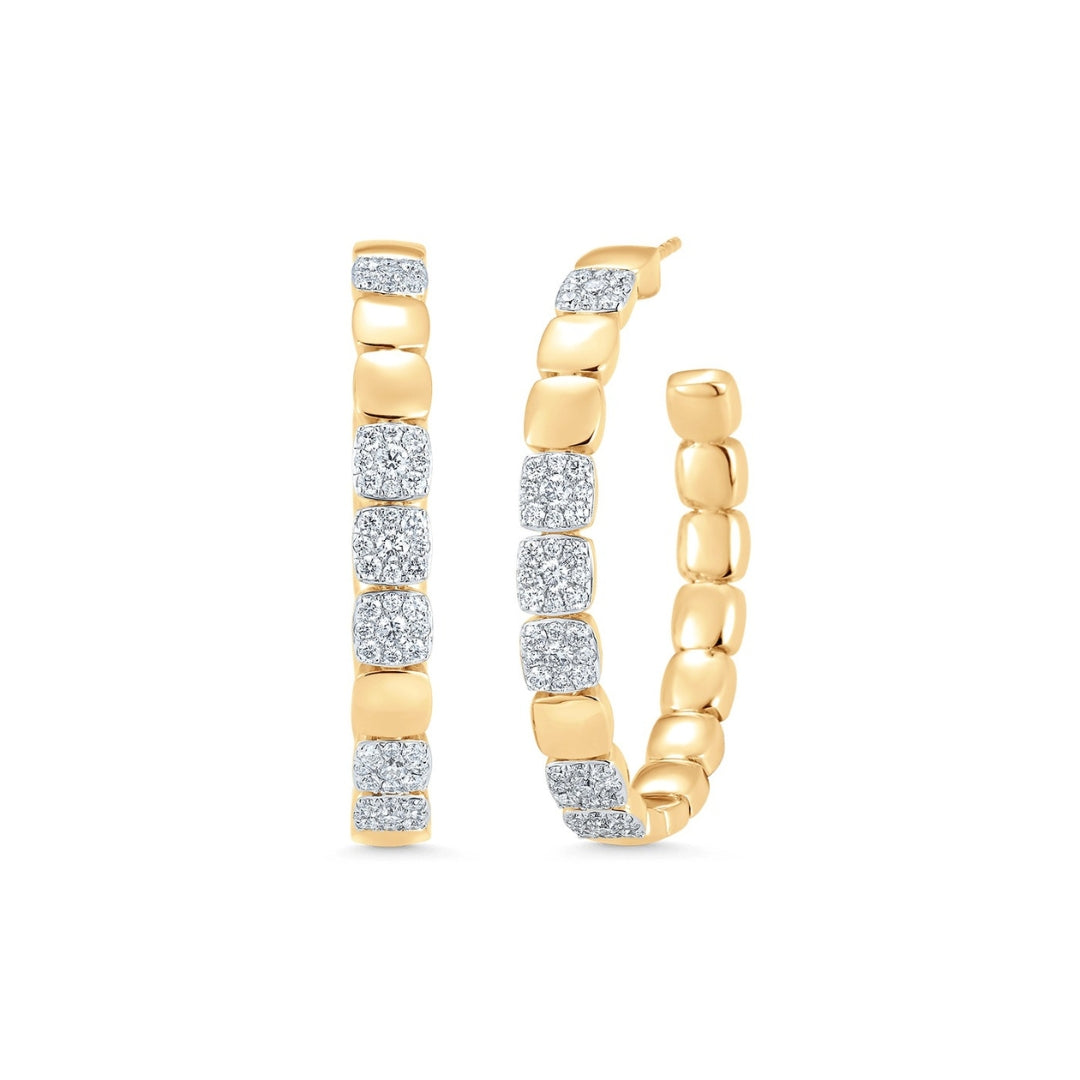 Lab Grown 3.42 CT Round Cut Diamond Hoop Earring