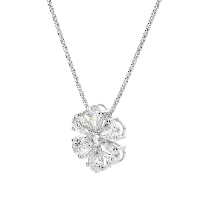 Lab Grown 1.20 CT Pear Cut Diamond Art Deco Necklace Jewel Carts