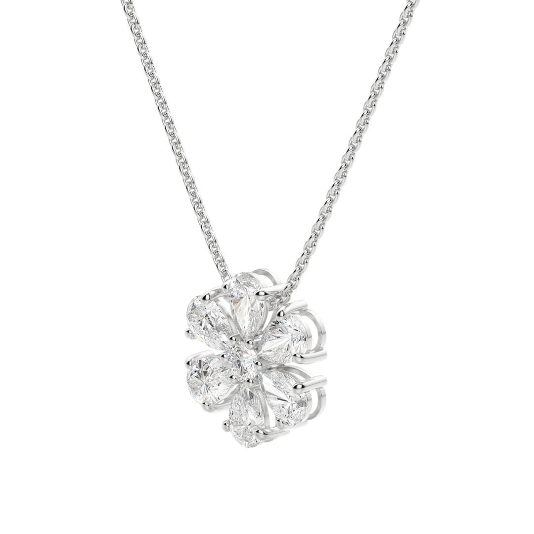 Lab Grown 1.20 CT Pear Cut Diamond Art Deco Necklace Jewel Carts