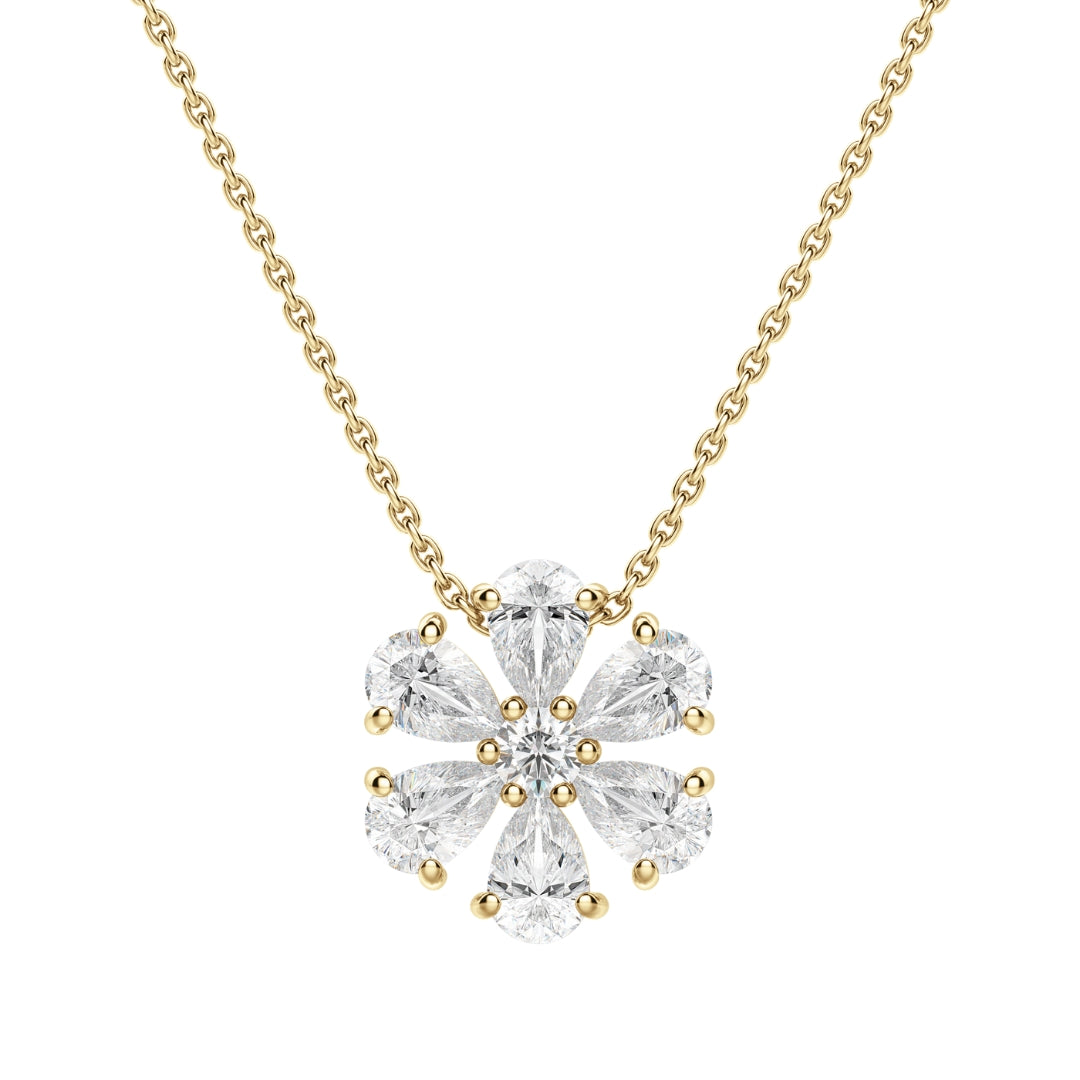 Lab Grown 1.20 CT Pear Cut Diamond Art Deco Necklace Jewel Carts