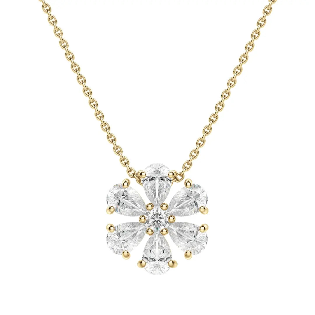 Lab Grown 1.20 CT Pear Cut Diamond Art Deco Necklace Jewel Carts