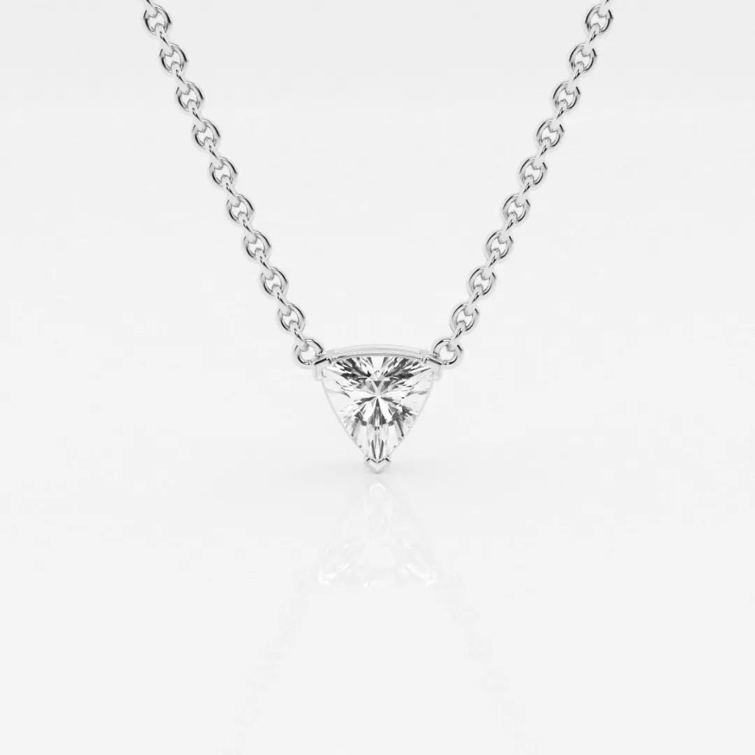 Lab Grown 1.20 CT Trillion Cut Diamond Boho & Hippie Necklace Jewel Carts