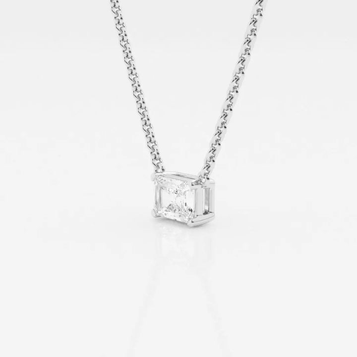 Lab Grown 2.00 CT Radiant Cut Diamond Brutalist Necklace Jewel Carts