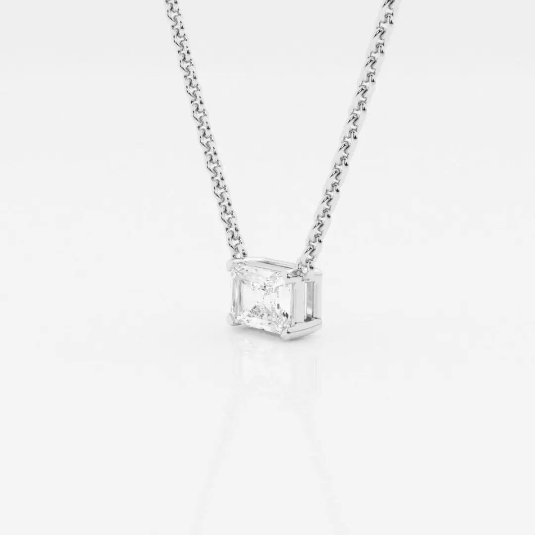 Lab Grown 2.00 CT Radiant Cut Diamond Brutalist Necklace Jewel Carts