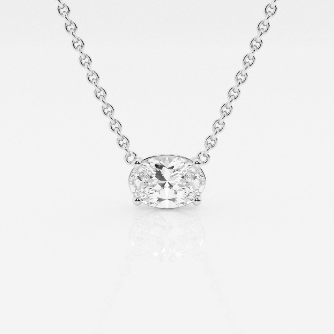 Lab Grown 2.25 CT Oval Cut Diamond Edwardian Necklace Jewel Carts