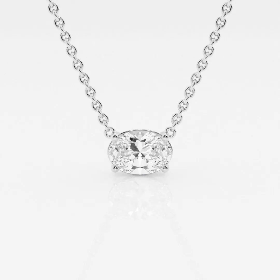 Lab Grown 2.25 CT Oval Cut Diamond Edwardian Necklace Jewel Carts