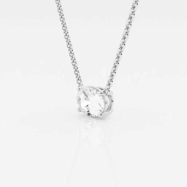 Lab Grown 2.25 CT Oval Cut Diamond Edwardian Necklace Jewel Carts