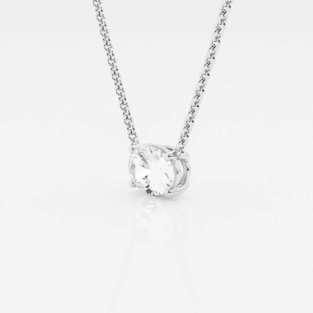 Lab Grown 2.25 CT Oval Cut Diamond Edwardian Necklace Jewel Carts