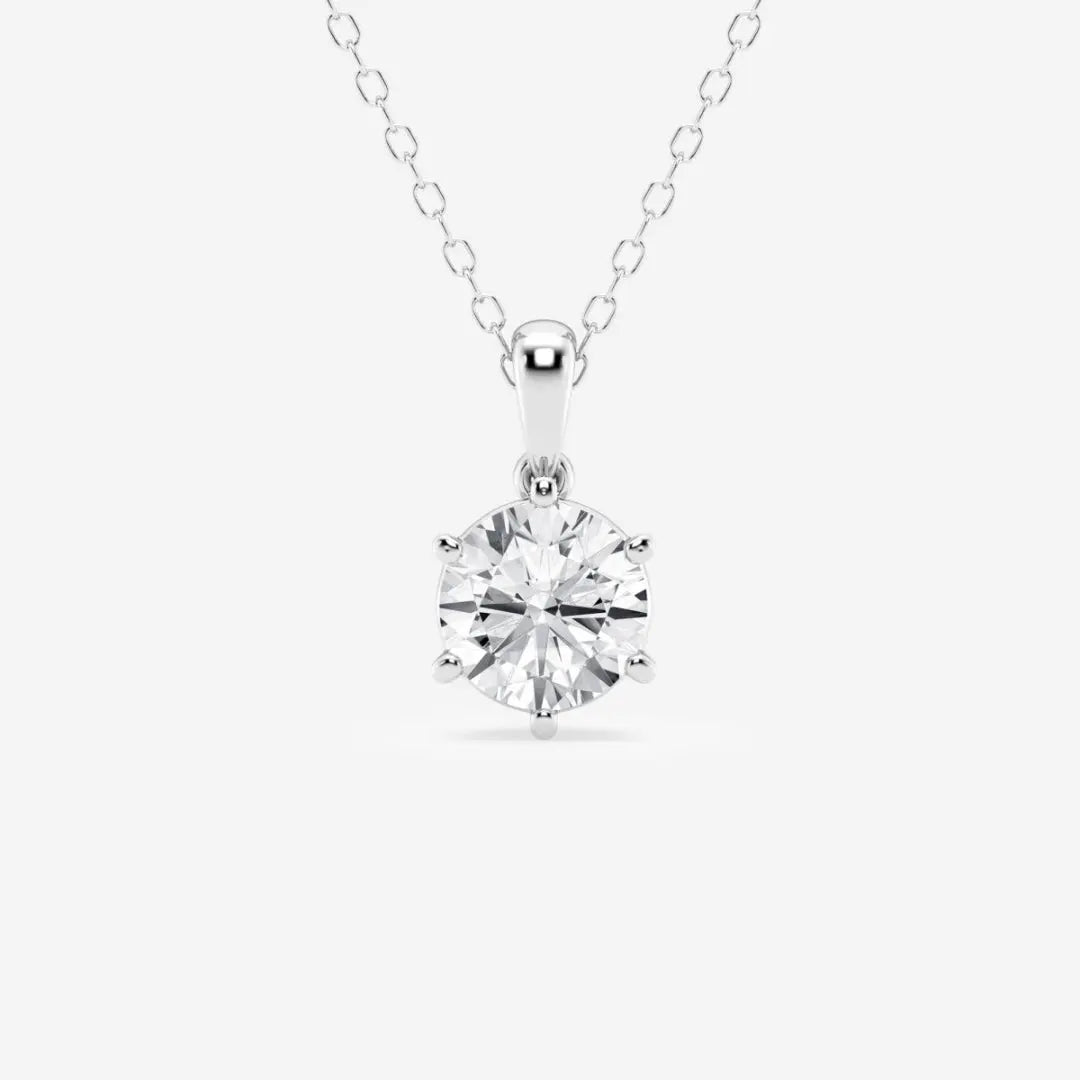 Lab Grown 1.61 CT Round Cut Diamond Gothic Necklace Jewel Carts