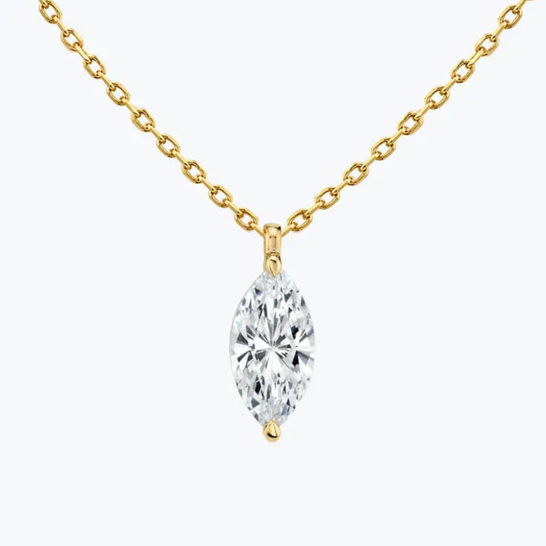 Marquise Cut 1.02 CT Lab Grown Diamond Necklace Luxury You Can Wear Jewel Carts