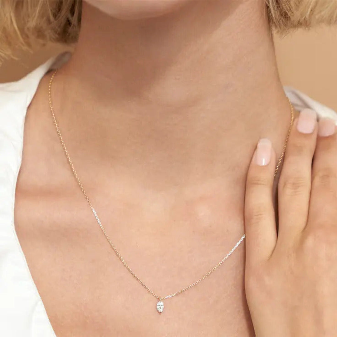 Marquise Cut 1.02 CT Lab Grown Diamond Necklace Luxury You Can Wear Jewel Carts