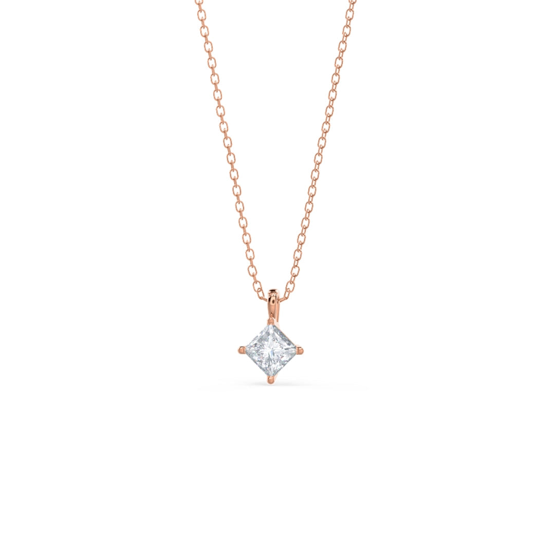 Jewelry Fit for a Queen 1.00 CT Princess Cut Lab Grown Diamond Necklace Jewel Carts