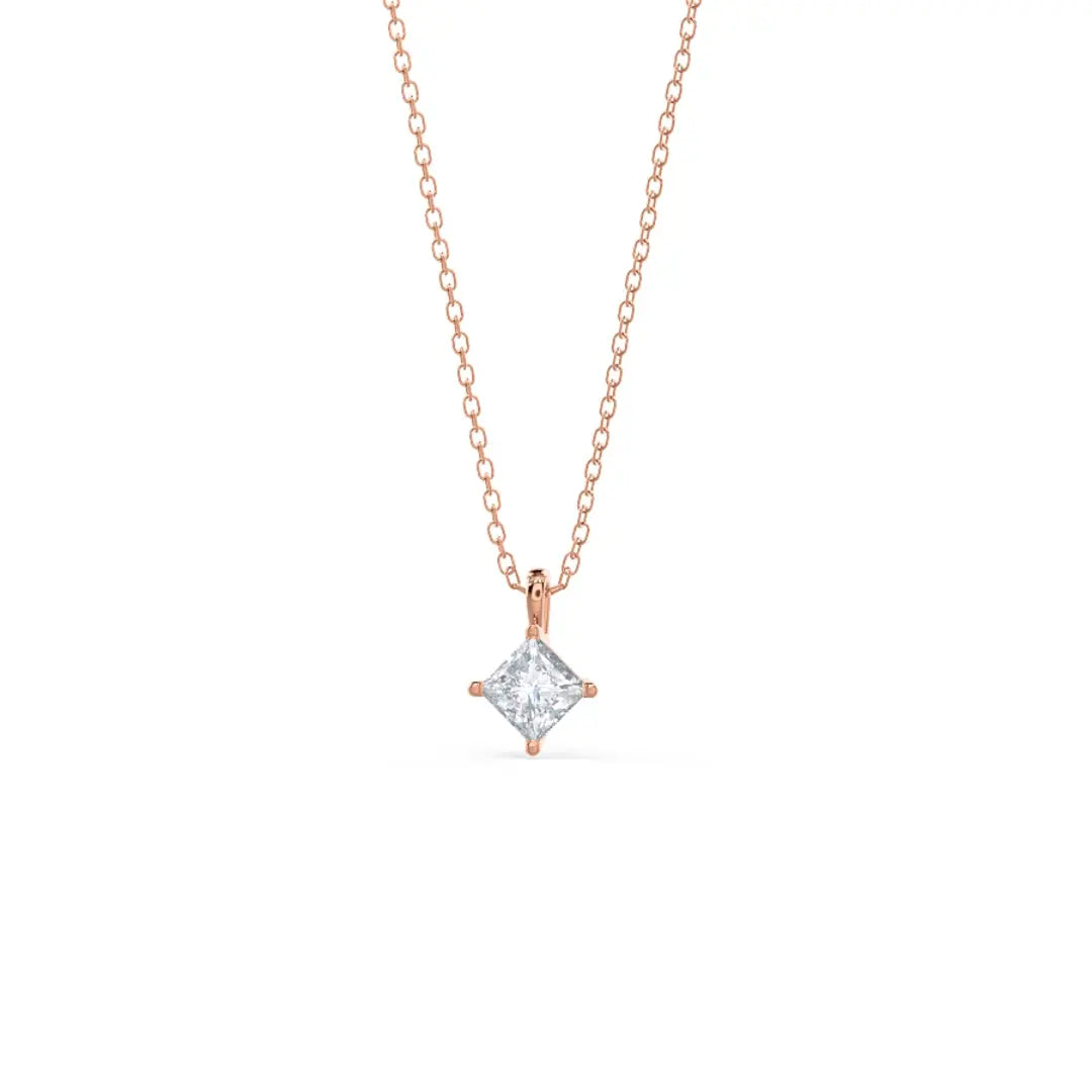 Jewelry Fit for a Queen 1.00 CT Princess Cut Lab Grown Diamond Necklace Jewel Carts