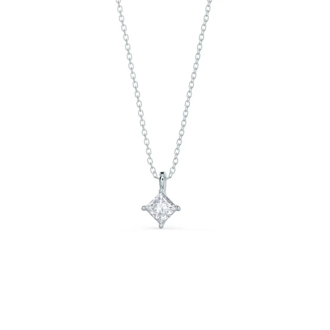 Jewelry Fit for a Queen 1.00 CT Princess Cut Lab Grown Diamond Necklace Jewel Carts