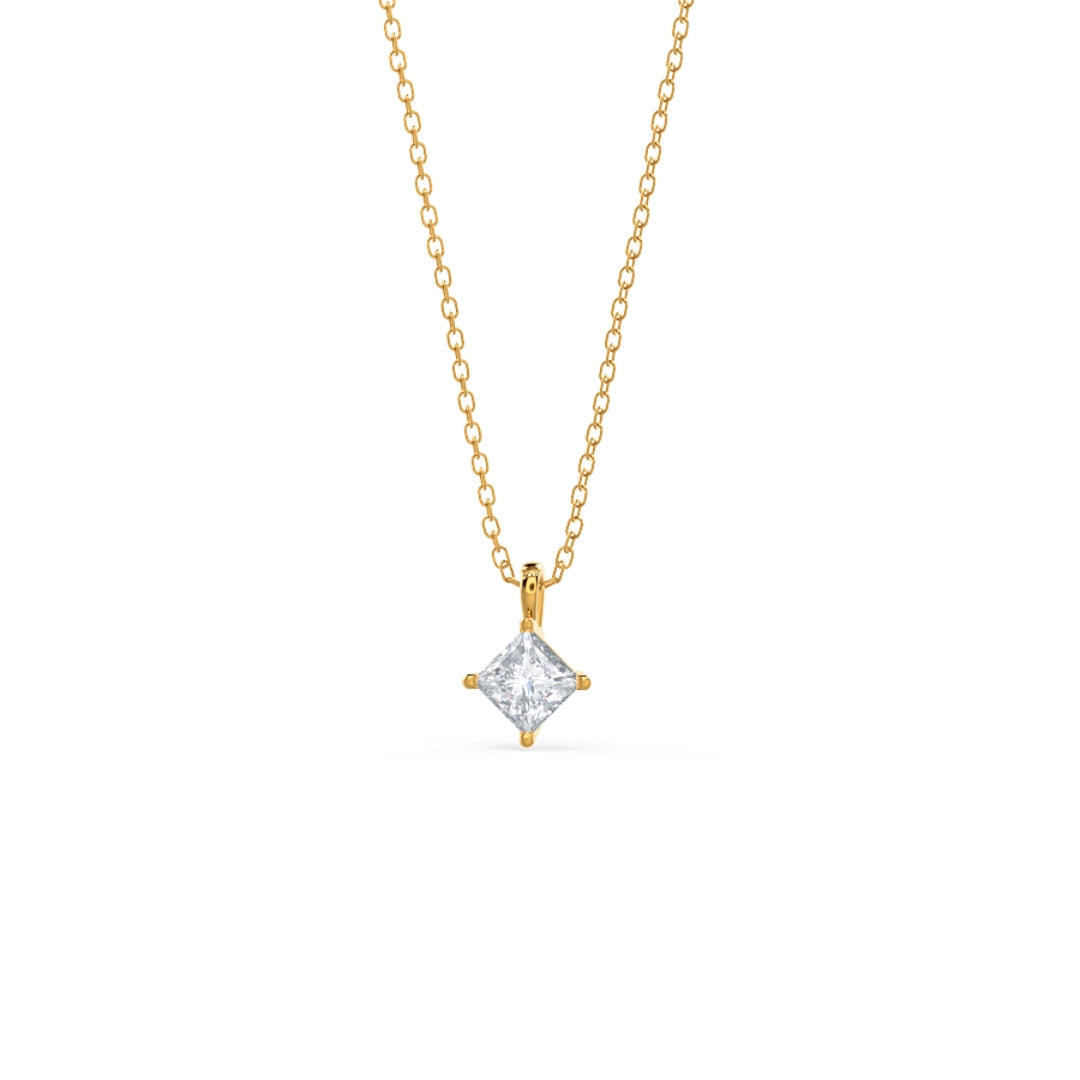 Jewelry Fit for a Queen 1.00 CT Princess Cut Lab Grown Diamond Necklace Jewel Carts