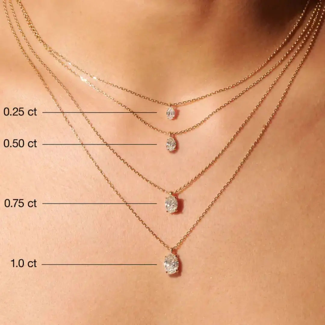 A Gift of Brilliance Oval Cut 1.10 CT Lab Grown Diamond Necklace Jewel Carts