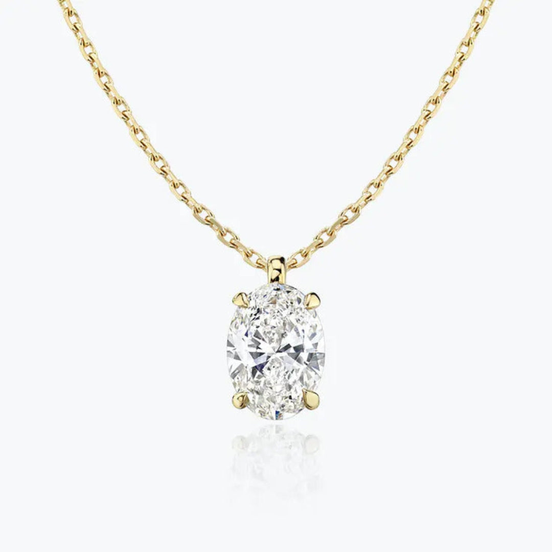 A Gift of Brilliance Oval Cut 1.10 CT Lab Grown Diamond Necklace Jewel Carts