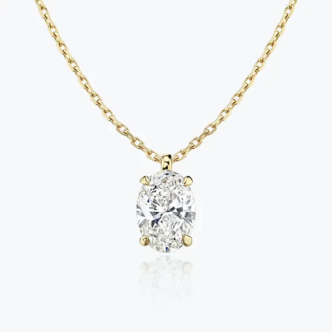 A Gift of Brilliance Oval Cut 1.10 CT Lab Grown Diamond Necklace Jewel Carts