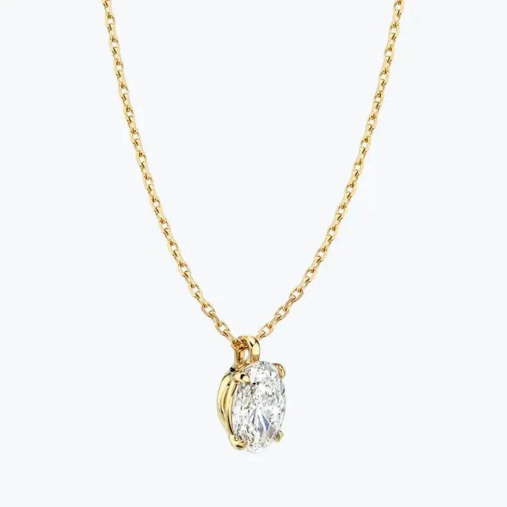 A Gift of Brilliance Oval Cut 1.10 CT Lab Grown Diamond Necklace Jewel Carts