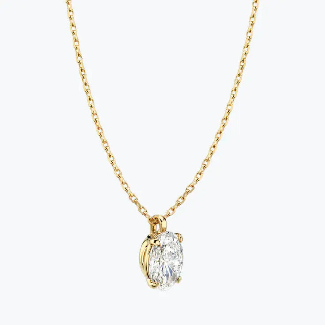 A Gift of Brilliance Oval Cut 1.10 CT Lab Grown Diamond Necklace Jewel Carts