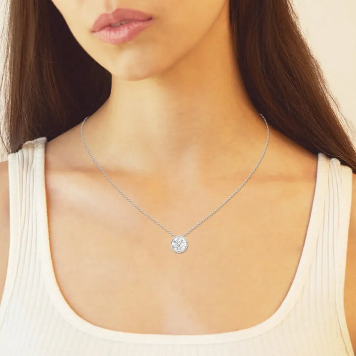 Lab Grown 1.22 CT Round Cut Diamond Celtic Necklace Jewel Carts