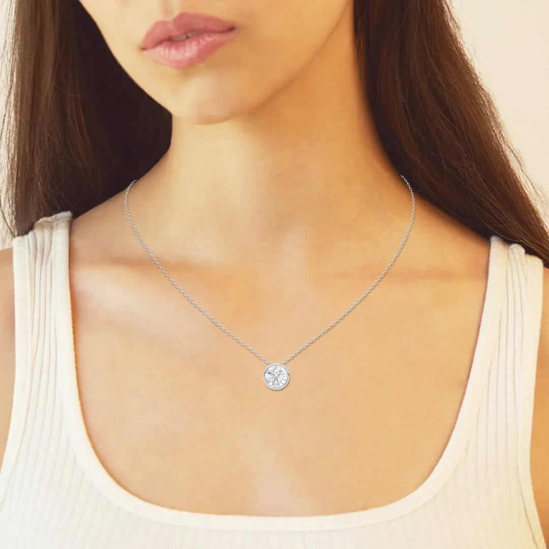 Lab Grown 1.22 CT Round Cut Diamond Celtic Necklace Jewel Carts