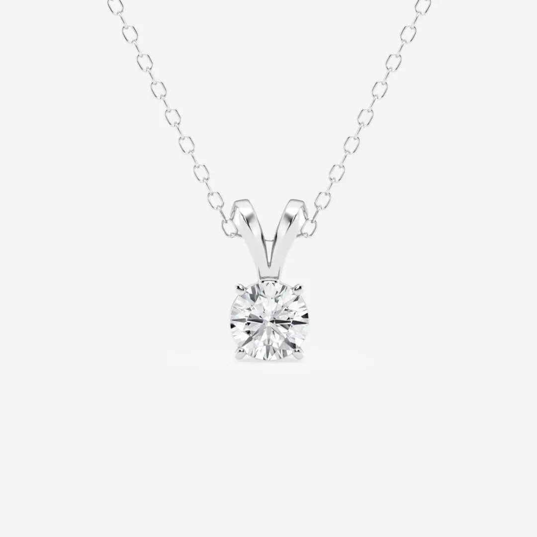 Lab Grown 1.13 CT Round Cut Diamond Art Deco Necklace Jewel Carts