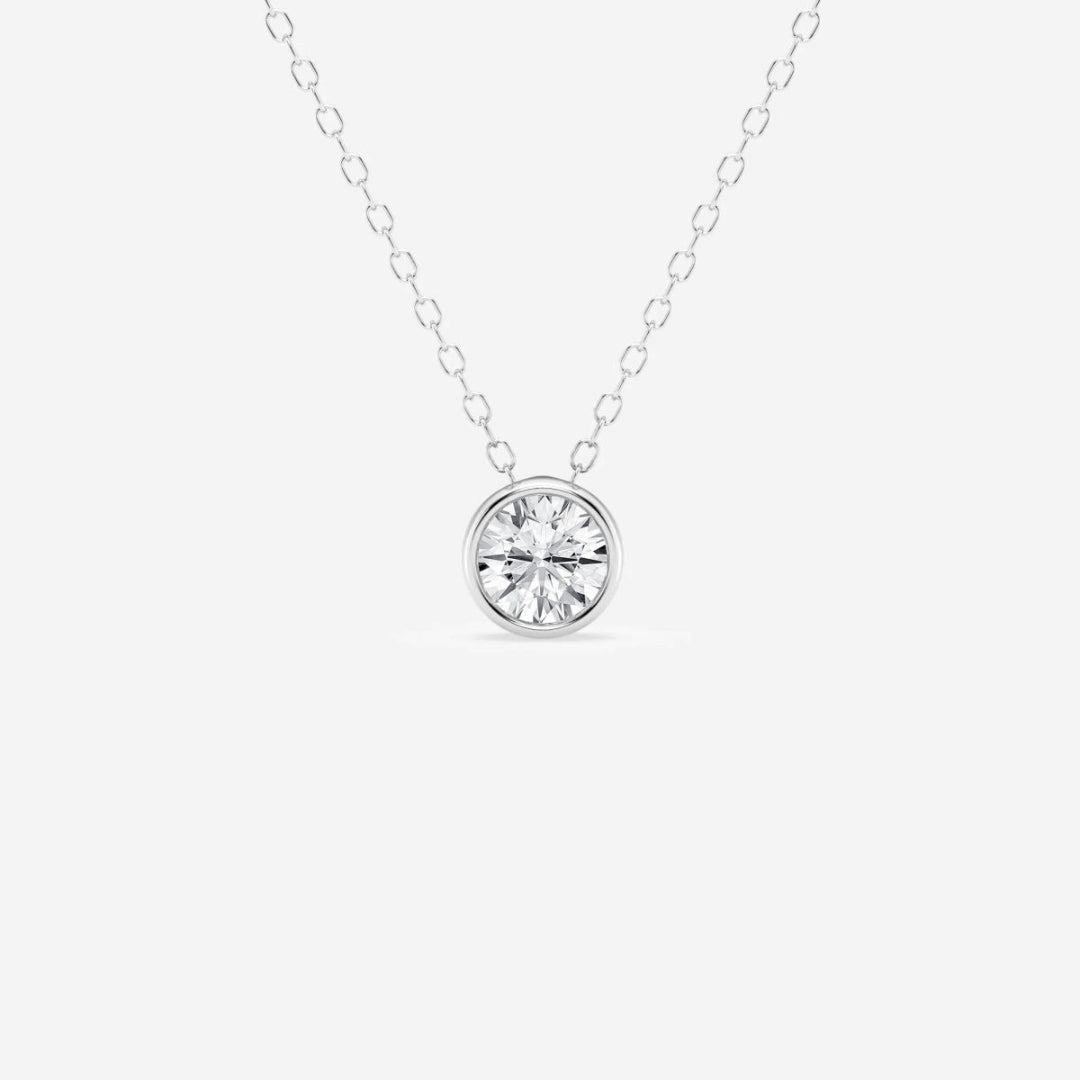 Lab Grown 1.10 CT Round Cut Diamond Art Nouveau Necklace Jewel Carts