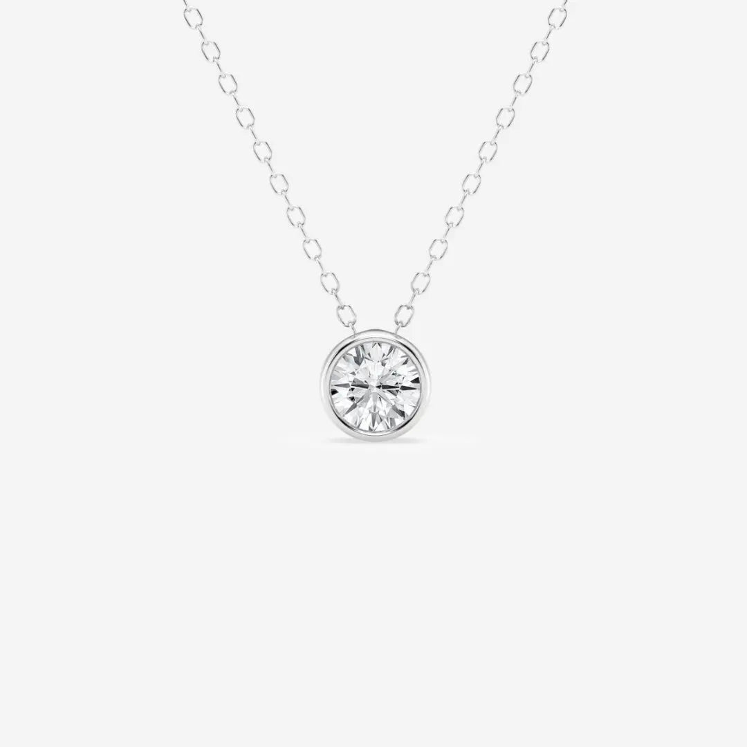 Lab Grown 1.10 CT Round Cut Diamond Art Nouveau Necklace Jewel Carts