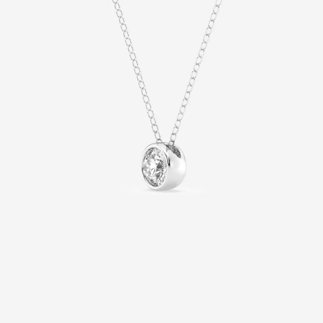 Lab Grown 1.10 CT Round Cut Diamond Art Nouveau Necklace Jewel Carts