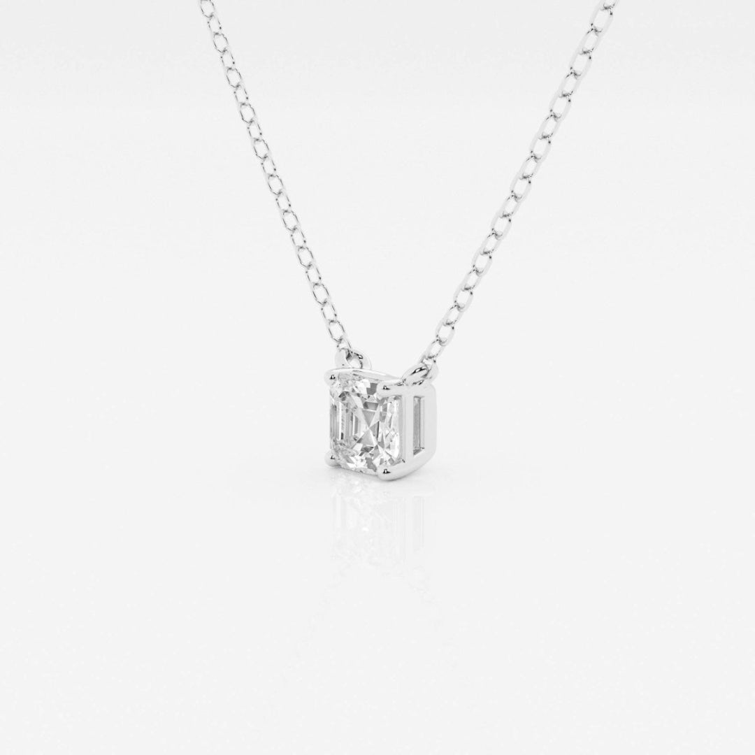 Lab Grown 1.52 CT Asscher Cut Diamond Mid-Century Necklace Jewel Carts