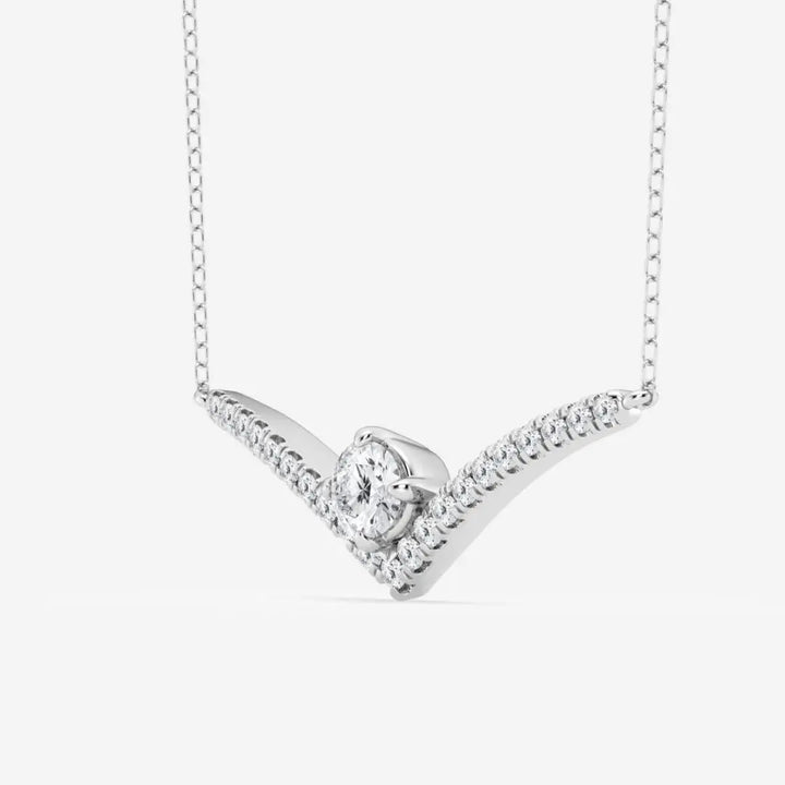 Lab Grown 2.06 CT Round Cut Diamond Minimalist Necklace Jewel Carts