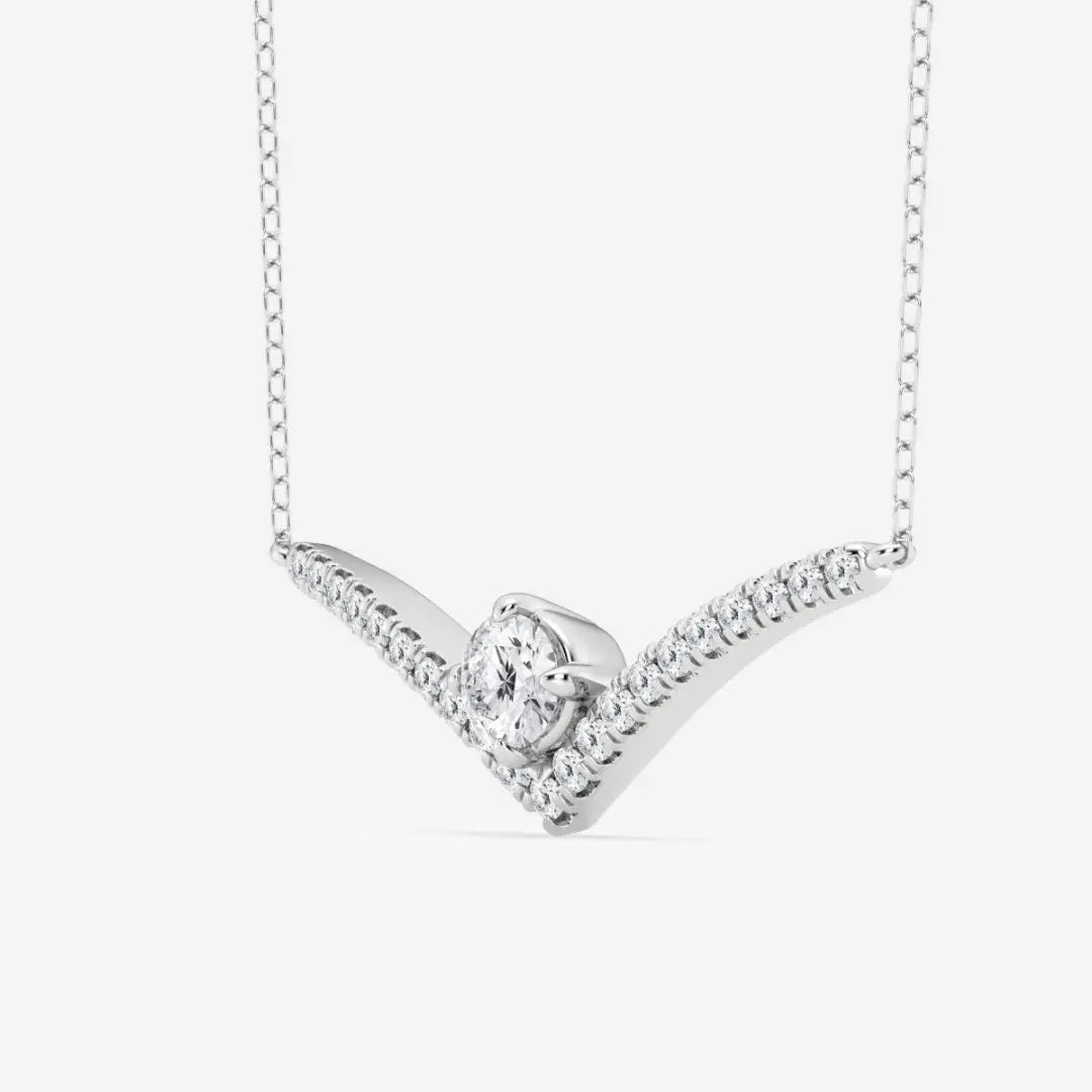 Lab Grown 2.06 CT Round Cut Diamond Minimalist Necklace Jewel Carts