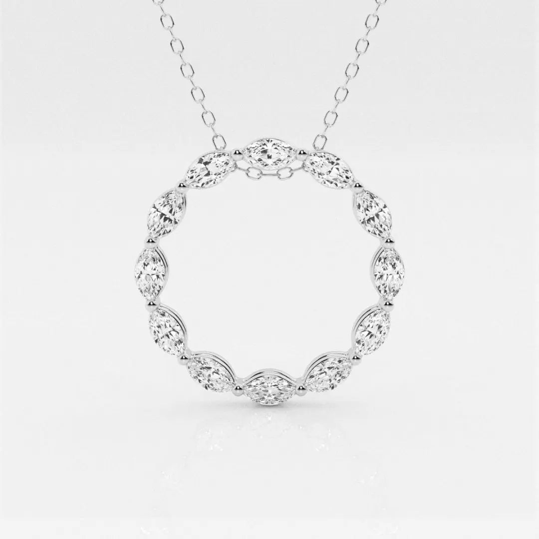 Lab Grown 1.32 CT Marquise Cut Diamond Victorian Necklace Jewel Carts