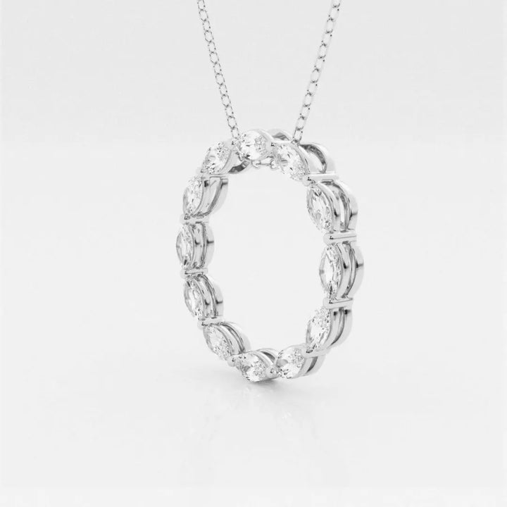 Lab Grown 1.32 CT Marquise Cut Diamond Victorian Necklace Jewel Carts