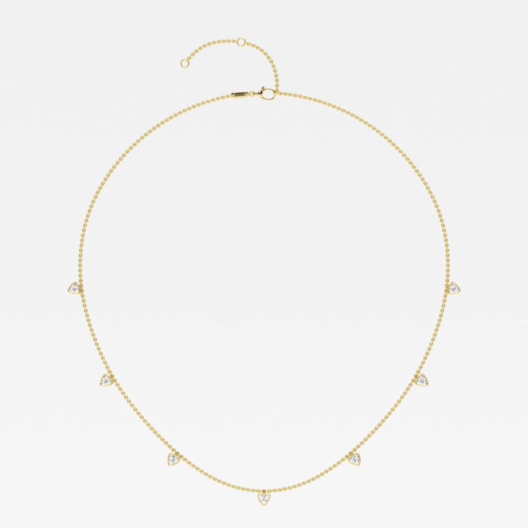 Lab Grown 1.45 CT Trillion Cut Diamond Boho & Hippie Necklace