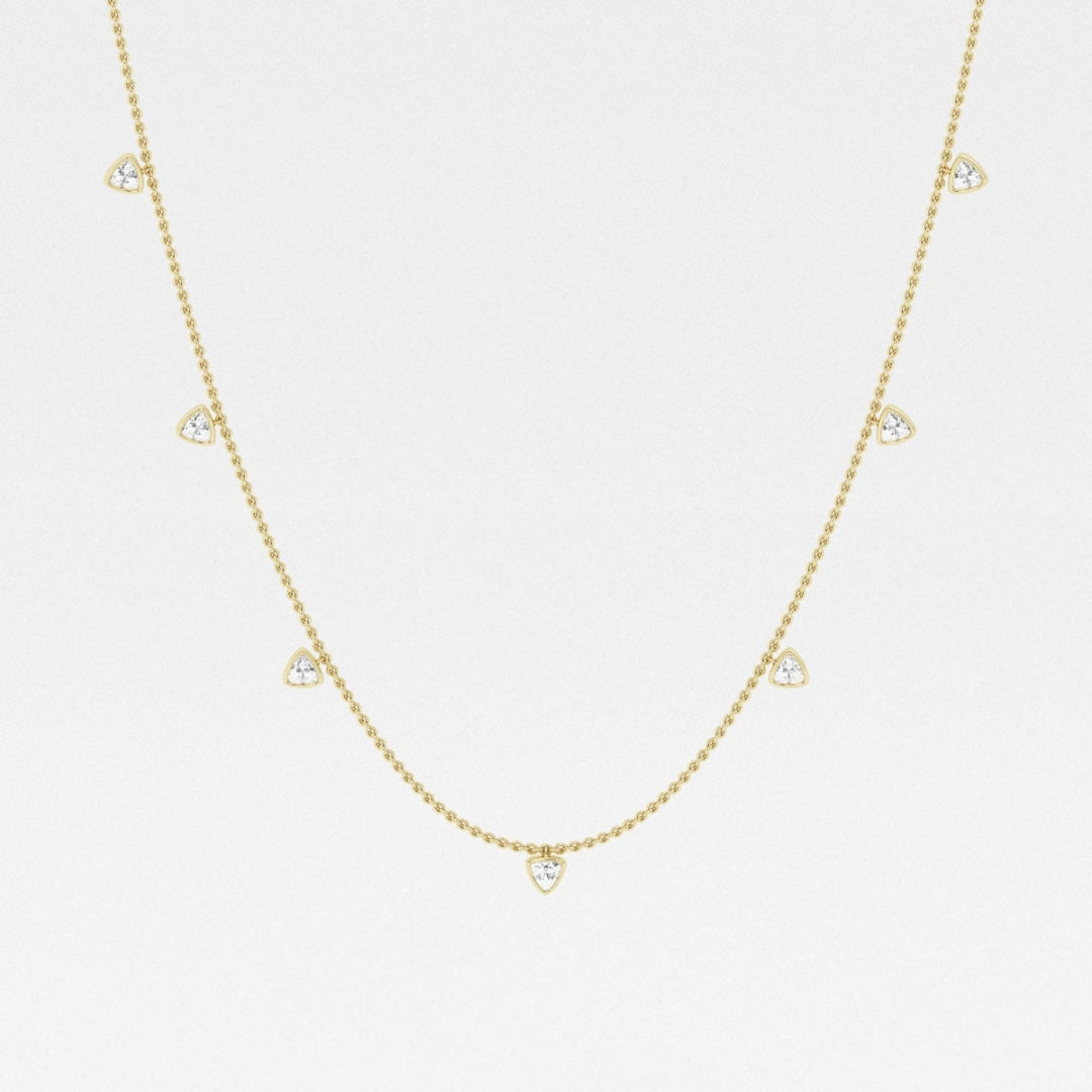 Lab Grown 1.45 CT Trillion Cut Diamond Boho & Hippie Necklace