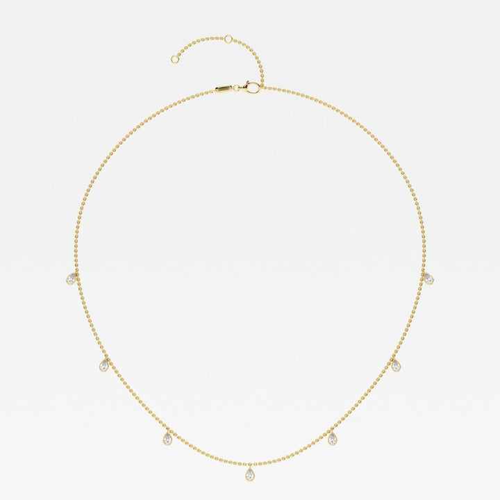Lab Grown 1.45 CT Pear Cut Diamond Brutalist Necklace