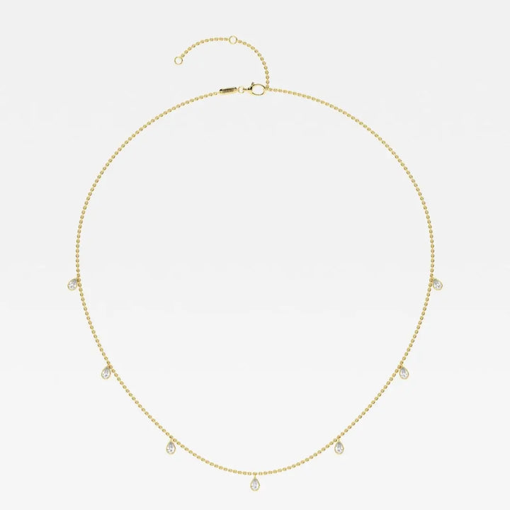 Lab Grown 1.45 CT Pear Cut Diamond Brutalist Necklace Jewel Carts