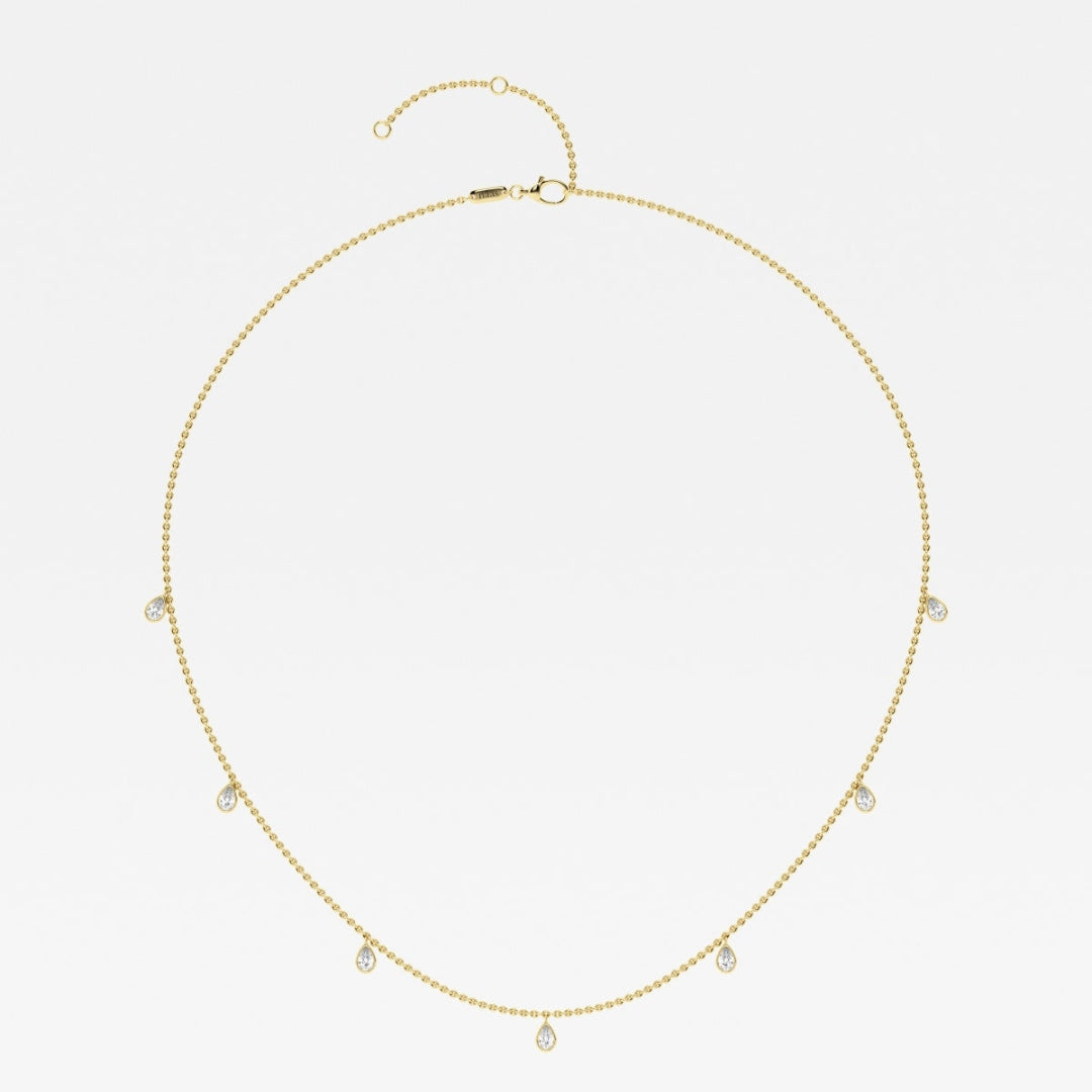 Lab Grown 1.45 CT Pear Cut Diamond Brutalist Necklace