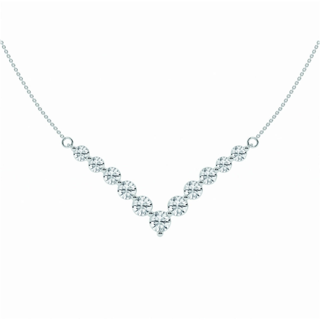 Lab Grown 1.39 CT Round Cut Diamond Edwardian Necklace